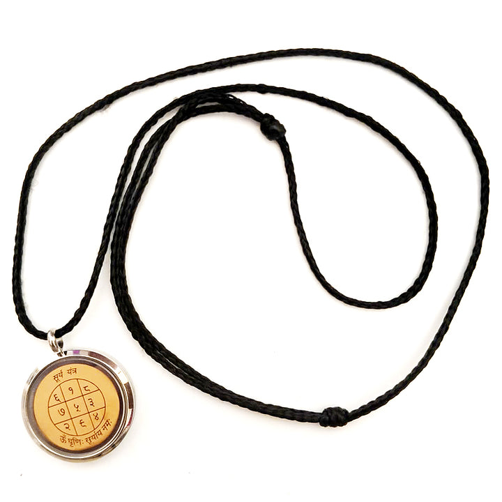 Sun Locket Yantra Pendant on Bhoj Patra | Siddh Surya Yantra Locket In Stainless steel | Energised Sun Planet Yantra Stainless steel Locket