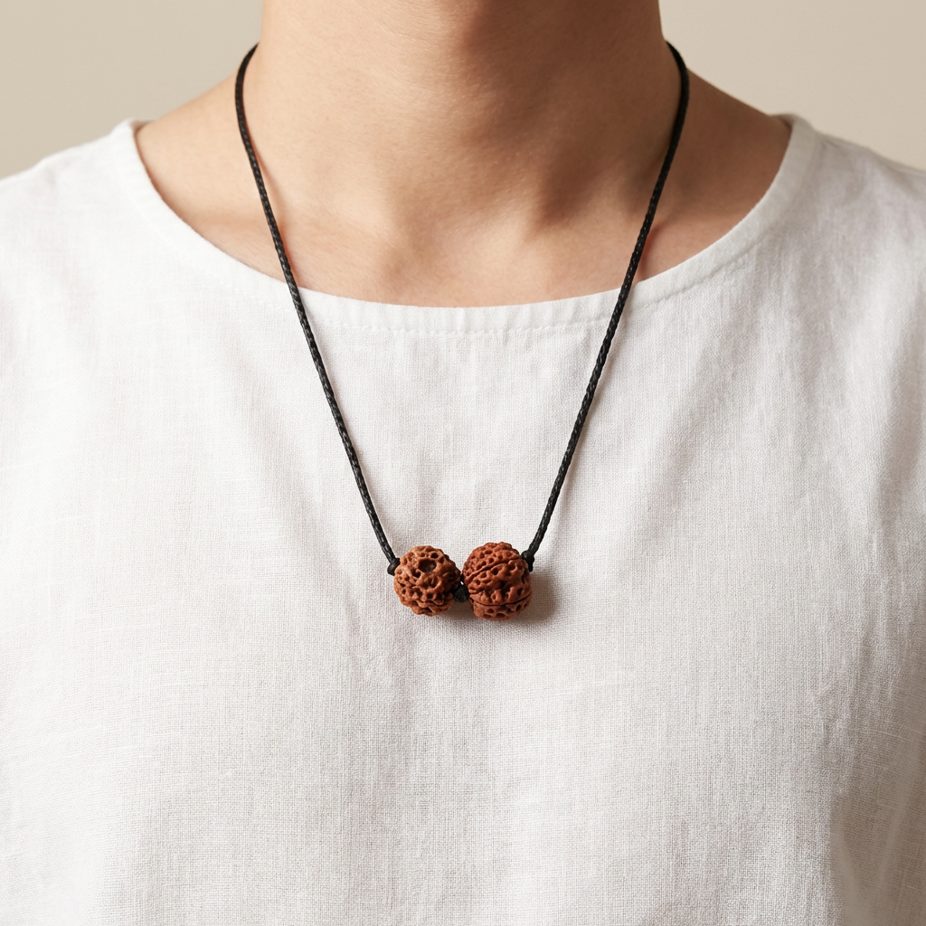 Pisces (Meen) Wisdom & Protection Bundle - 5 & 3 Mukhi Rudraksha Large In Thread