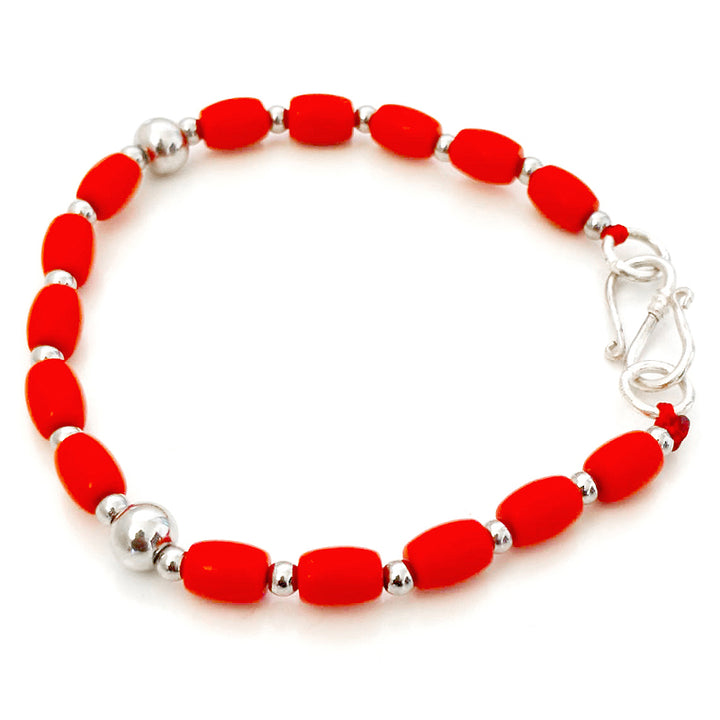 Red Coral Moonga Beads Bracelet