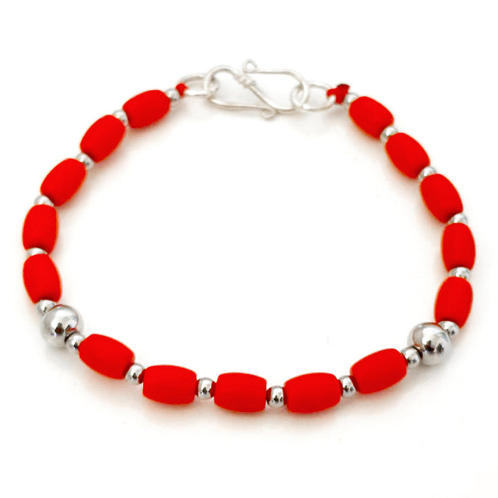 Red Coral Moonga Beads Bracelet