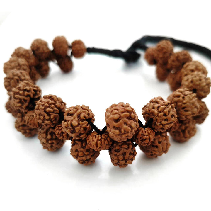 Pack of 2 6 Mukhi Rudraksha Armlets | Six Mukhi Rudraksha Beads Thread Armlets | 6 Mukhi Indonesian Beads Arm Bracelets | Six faced Rudraksha Meditation Arm Bracelets