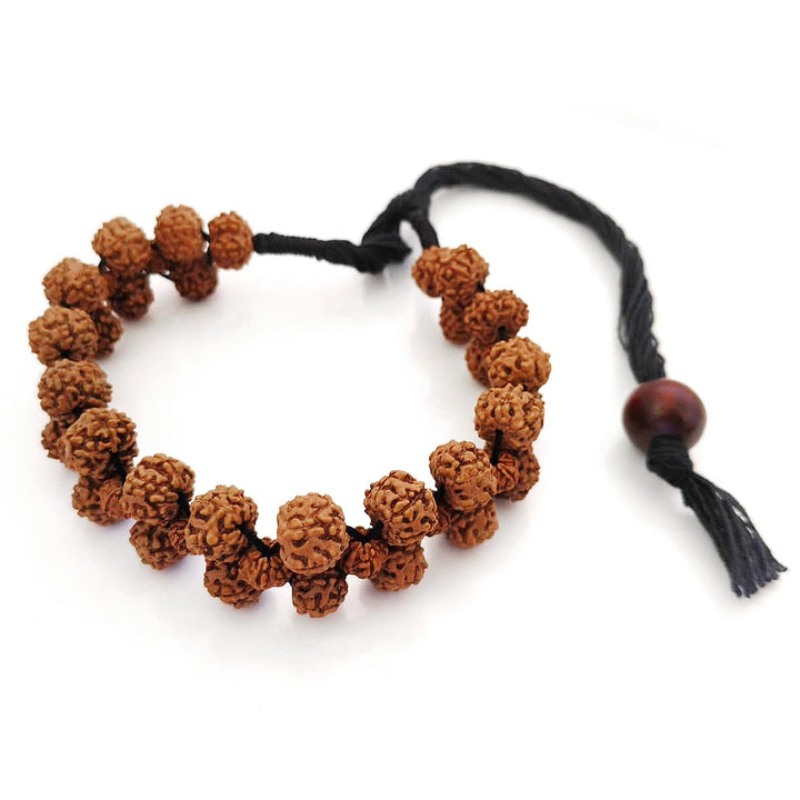 Pack of 2 6 Mukhi Rudraksha Armlets | Six Mukhi Rudraksha Beads Thread Armlets | 6 Mukhi Indonesian Beads Arm Bracelets | Six faced Rudraksha Meditation Arm Bracelets