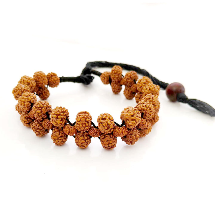 Pack of 2 6 Mukhi Rudraksha Armlets | Six Mukhi Rudraksha Beads Thread Armlets | 6 Mukhi Indonesian Beads Arm Bracelets | Six faced Rudraksha Meditation Arm Bracelets