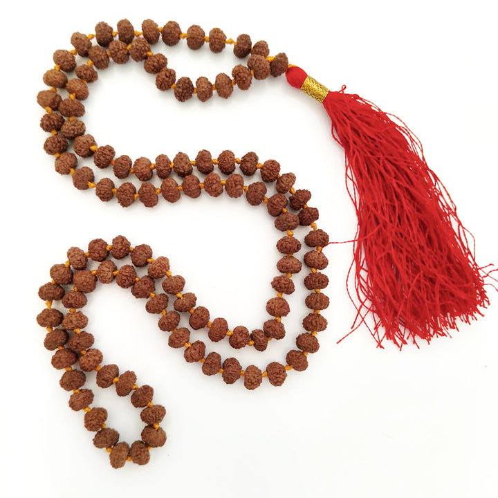 7 Mukhi Rudraksha Indonesian Beads Japa Mala Rosary | 108 Beads Java Seven Mukhi Rudraksha Mala Necklace | 7 Mukhi Mala Benefits