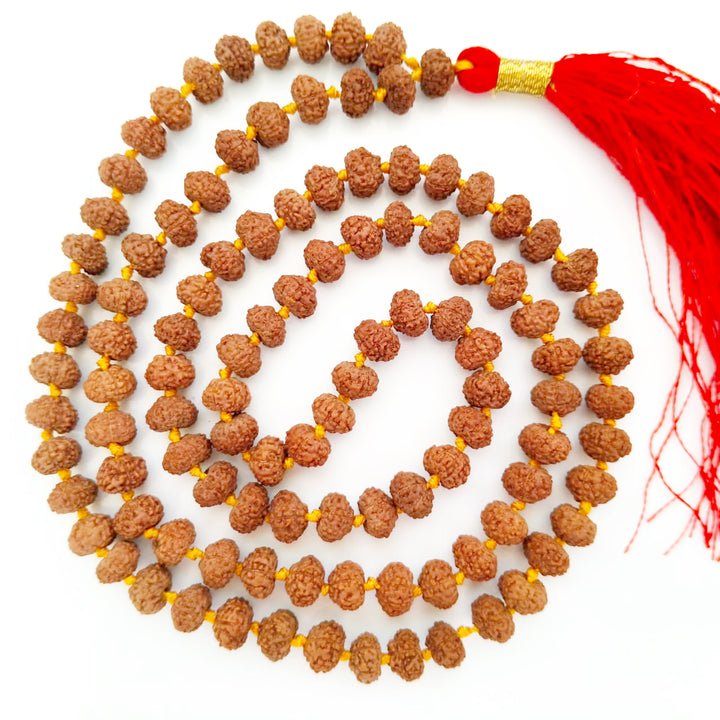 7 Mukhi Rudraksha Indonesian Beads Japa Mala Rosary | 108 Beads Java Seven Mukhi Rudraksha Mala Necklace | 7 Mukhi Mala Benefits