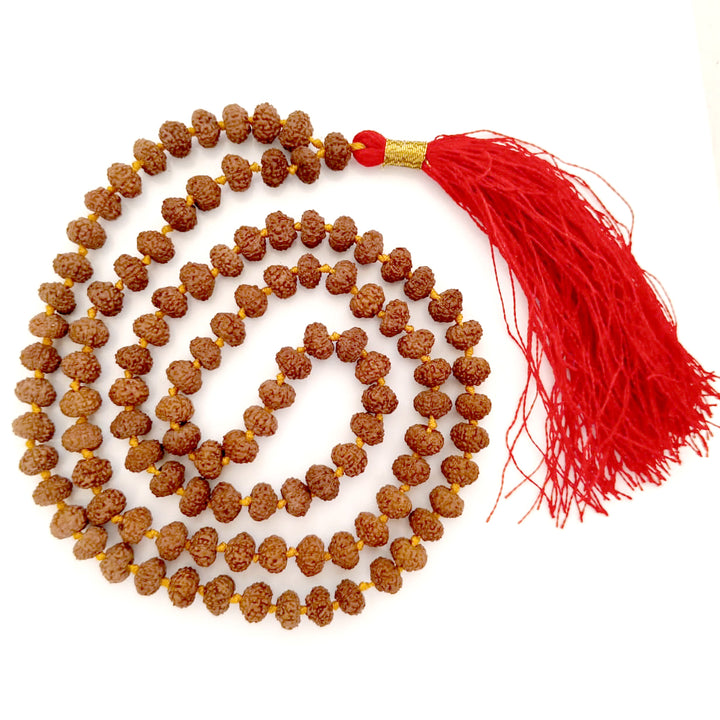 7 Mukhi Rudraksha Indonesian Beads Japa Mala Rosary | 108 Beads Java Seven Mukhi Rudraksha Mala Necklace | 7 Mukhi Mala Benefits