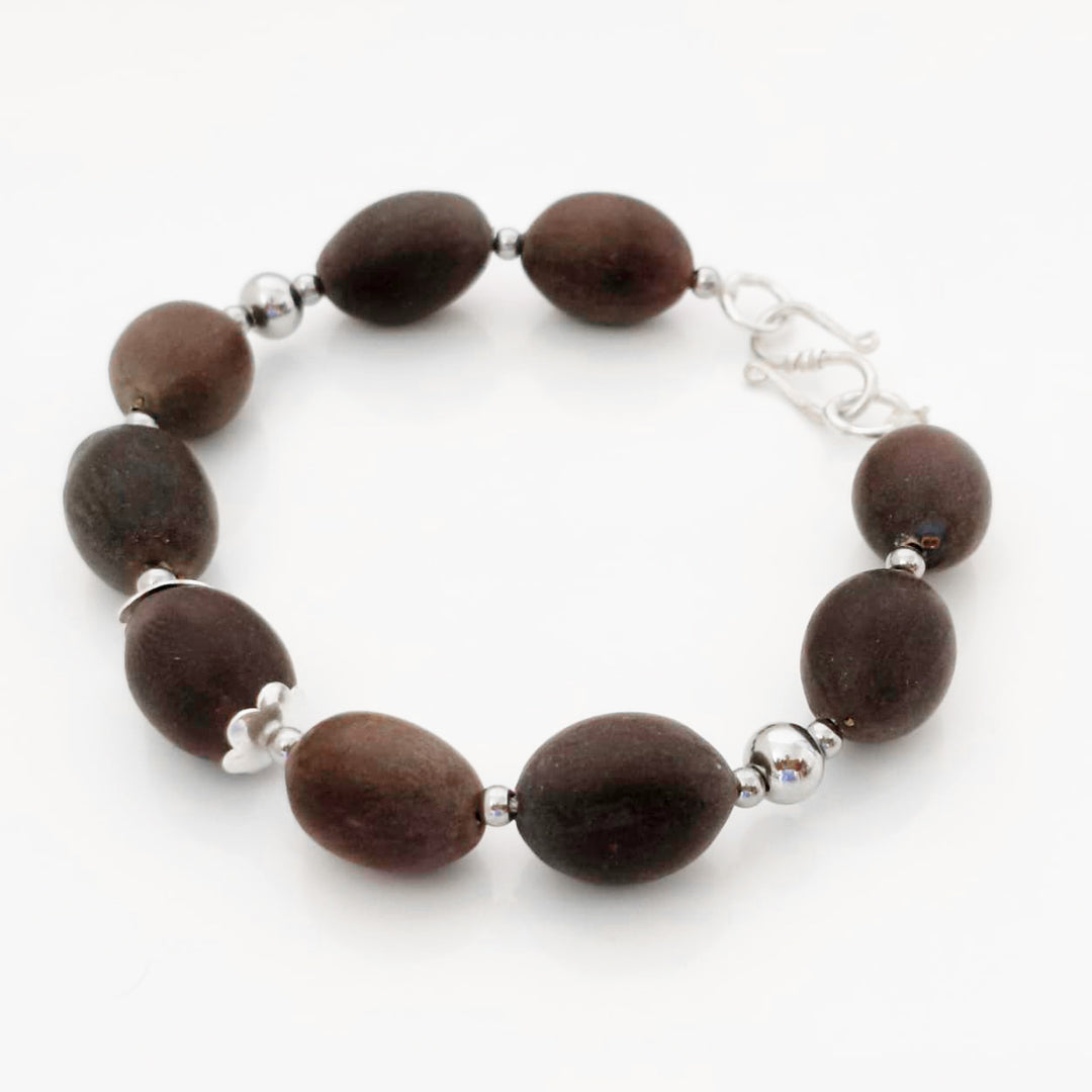 Lotus Seed Beads Bracelet with Stainless Steel Accessories | Kamal Gatta Bead Stainless Steel Designer Bracelet | MahaLakshmi Bracelet