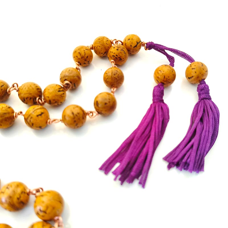 Bodhi Seed Prayer Beads Japa Mala in Copper
