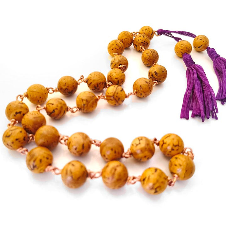 Bodhi Seed Prayer Beads Japa Mala in Copper