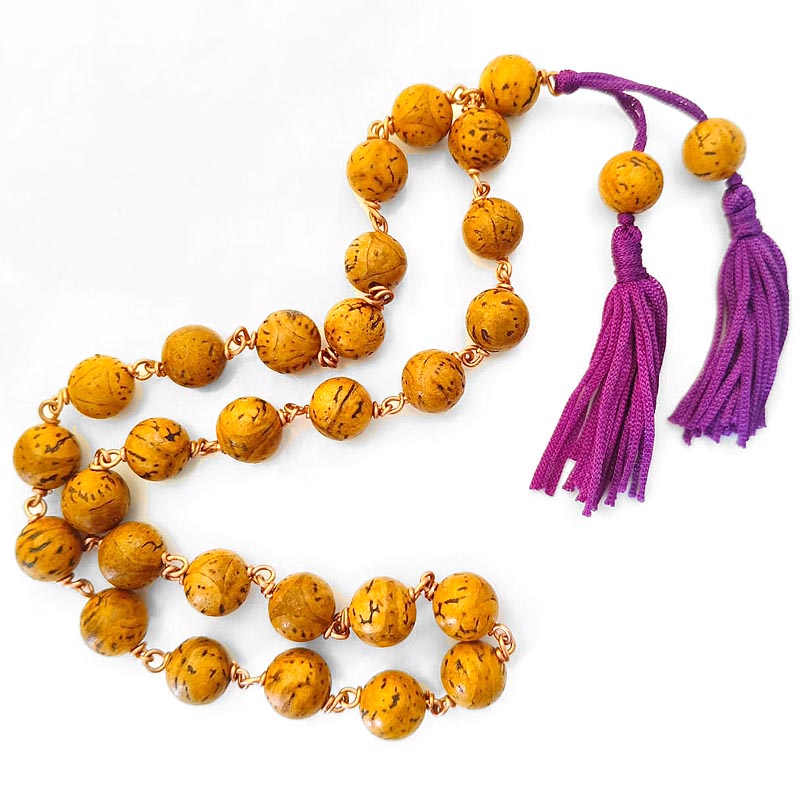 Bodhi Seed Prayer Beads Japa Mala in Copper