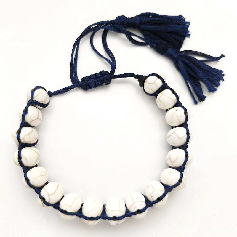 Narmund Bracelet / Skull Bracelet in Thread, Skull Bone Bracelet, Adjustable Mund Bracelet in Thread, Goddess Kali Thread Bracelet