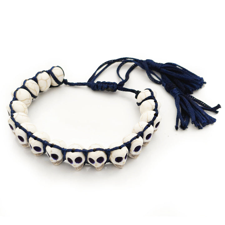 Narmund Bracelet / Skull Bracelet in Thread, Skull Bone Bracelet, Adjustable Mund Bracelet in Thread, Goddess Kali Thread Bracelet