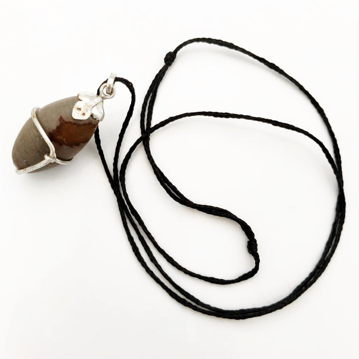 Narmadeshwar Lingam Snake Pendant | Original Narmadeshwar Shivling Silver Om Pendant | Narmedashwer Shiva Lingam | Narmada Shivling