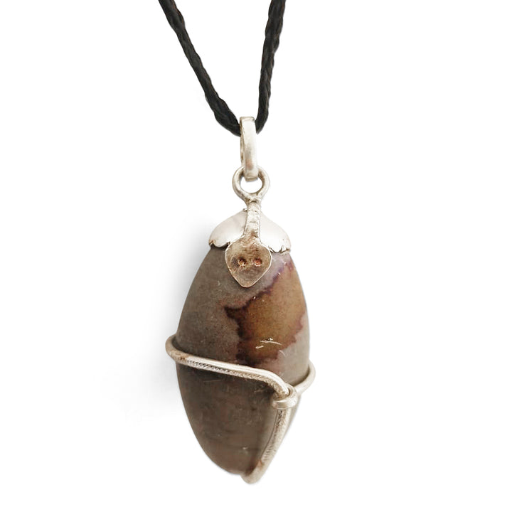 Narmadeshwar Lingam Snake Pendant | Original Narmadeshwar Shivling Silver Om Pendant | Narmedashwer Shiva Lingam | Narmada Shivling