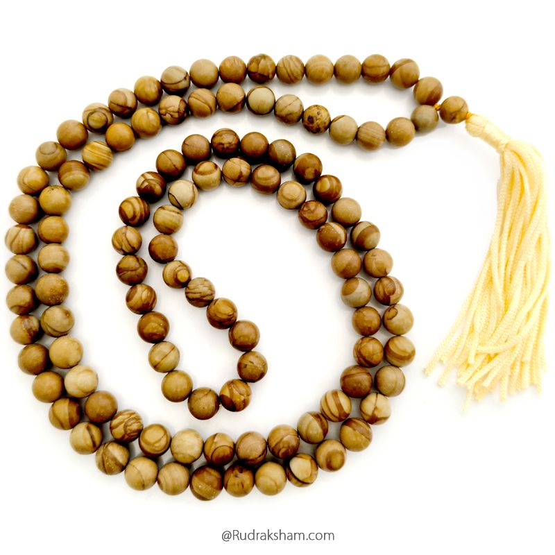 Camel Agate Mala |  Yellow Camel Agate Gemstone Mala Necklace | Yellow Hakik Rosary | Camel Agate Benefits, Uses and Price