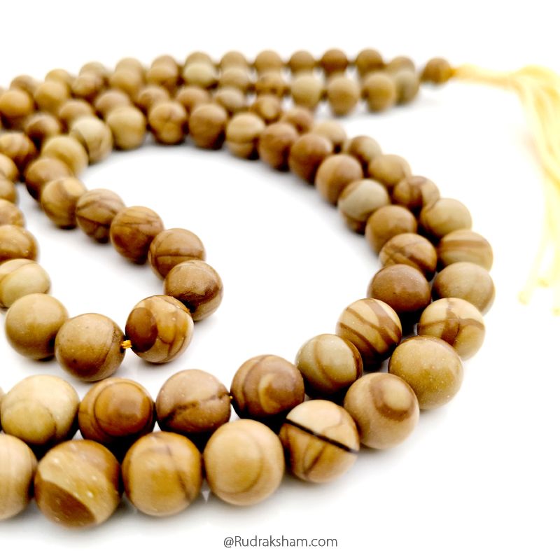 Camel Agate Mala |  Yellow Camel Agate Gemstone Mala Necklace | Yellow Hakik Rosary | Camel Agate Benefits, Uses and Price
