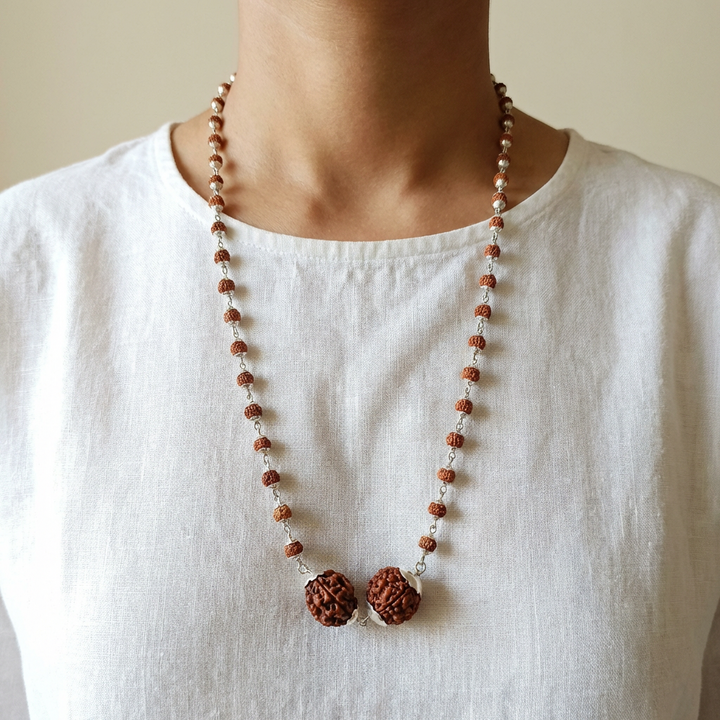 Pisces (Meen) Wisdom & Protection Bundle - 5 & 3 Mukhi Rudraksha Rudraksha Mala