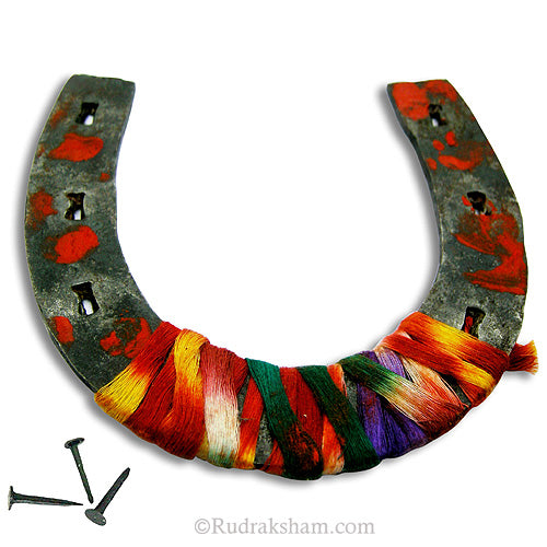Black Horse Shoe with Nails