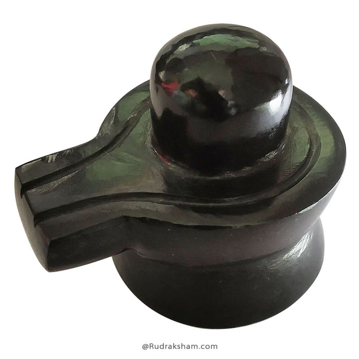 Jade Stone Shivling | Black Jade Shivlinga | Black Jade Gemstone Shivalinga | Black Shivalingam - 115 g