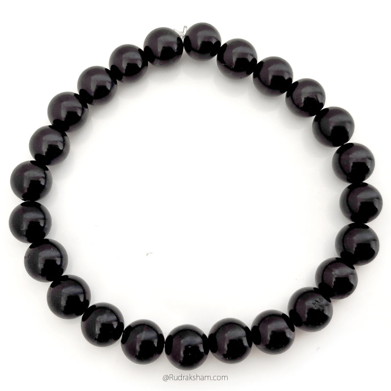 Black Tourmaline Bracelet In Elastic
