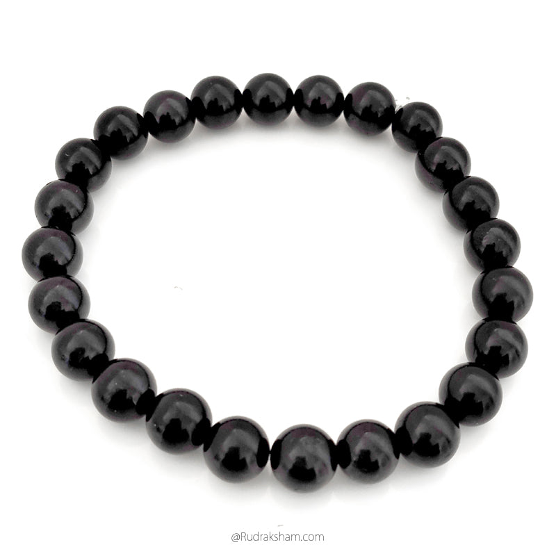 Black Tourmaline Bracelet In Elastic
