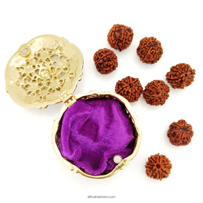 Large Vintage Design Sky Blue Colour Enamel Designer Metal Rudraksha / Trinket Box with Stones | Box for Jewellery and Rudraksha Beads Collection