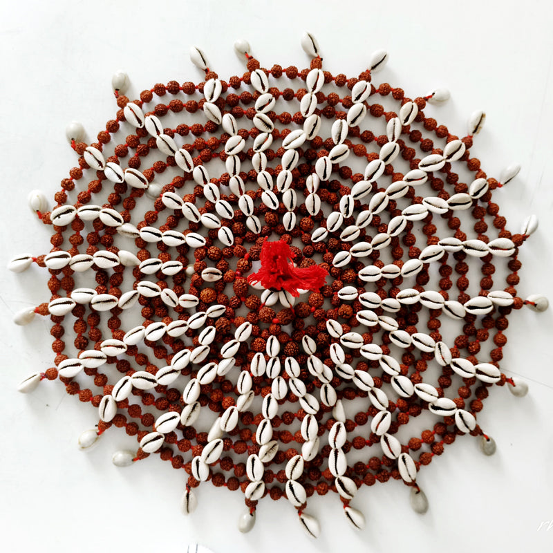 Rudraksha Kauri Hat | Rudraksha Cowry Meditation Cap | Rudraksha Cowrie Beads Cap | Rudraksha Kaudi Topi