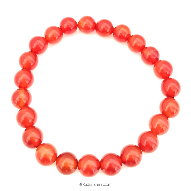 Carnelian Gemstone Bracelet In Elastic