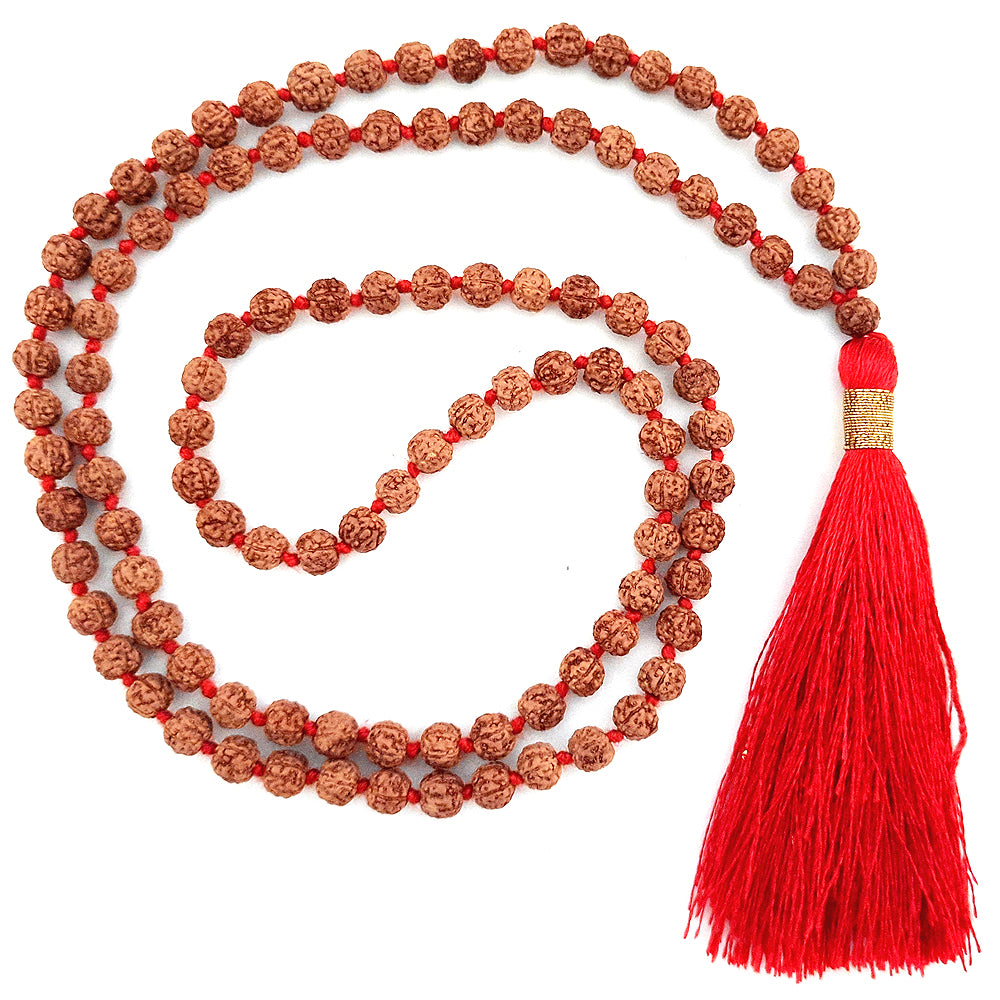 5.0mm Pathri Chikna Beads Rudraksha Japa Mala Rosary | Rudraksha Pathri Mala | Indonesian Beads Mala