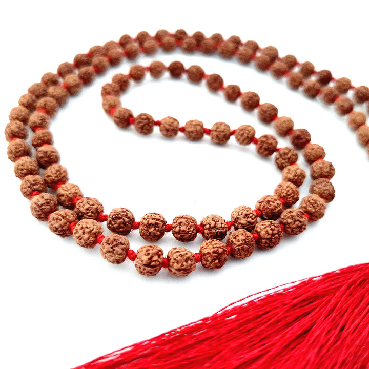5.0mm Pathri Chikna Beads Rudraksha Japa Mala Rosary | Rudraksha Pathri Mala | Indonesian Beads Mala