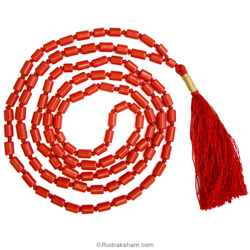  Coral Mala - Drum Shaped