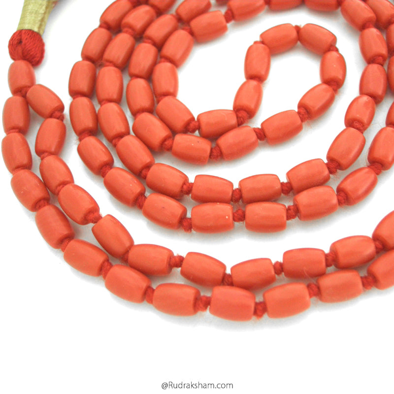  Coral Mala - Drum Shaped