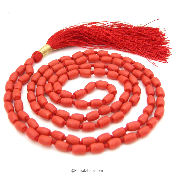  Coral Mala - Drum Shaped