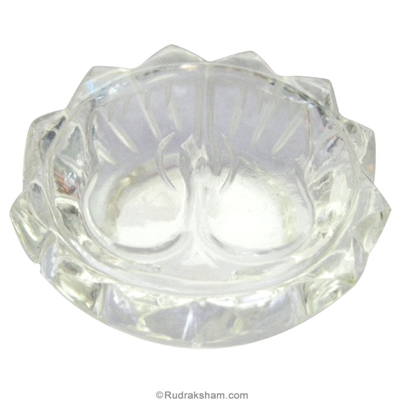 Sphatik / Crystal / Quartz Charan Paduka, Lakshmi Charan, Khadau for Temple Pooja