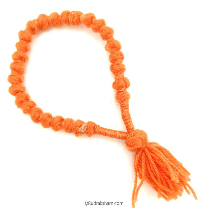 Wool Mala | Woolen mala | Ram wool mala | Handmade Knotted Light Weight Buddhist Wool Mala Rosary 27 Beads 7 - 8 mm | Wool Wrist mala | Wool Mala Bracelet