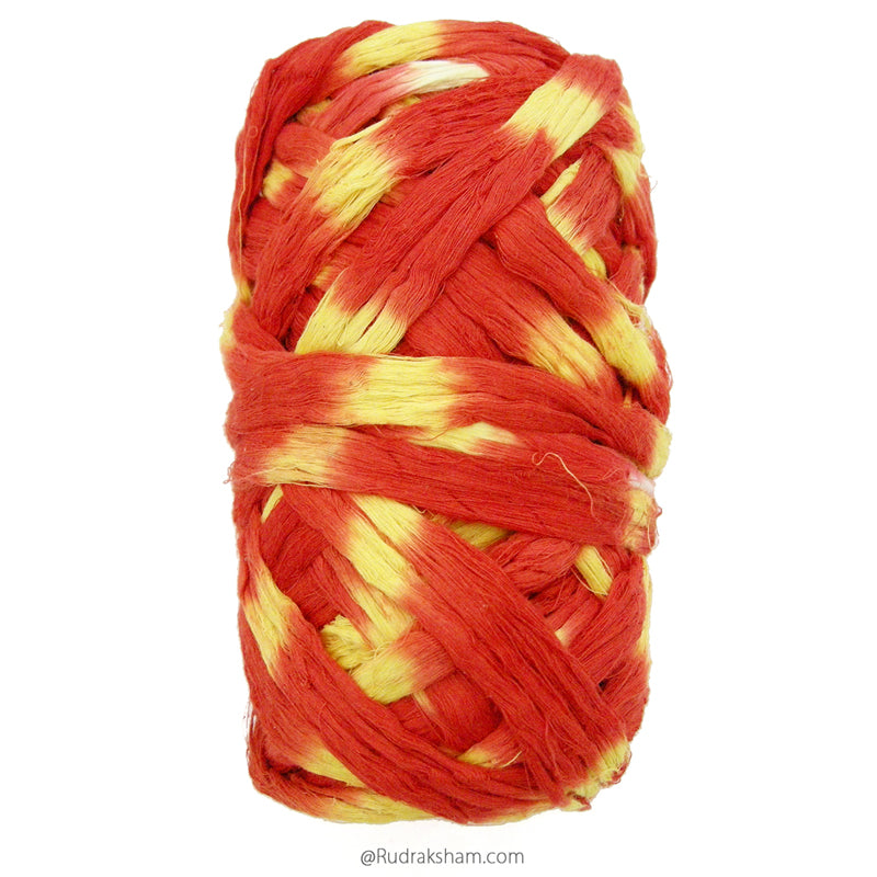 Moli - Raksha Sutra, MAULI Dhaga | KALAWA Sacred Thread, Mauli Thread Pack, Pooja Moli, Good Luck Thread Wedding Kalawa, Red and Saffron Combo Color Mouli - 95 Gram