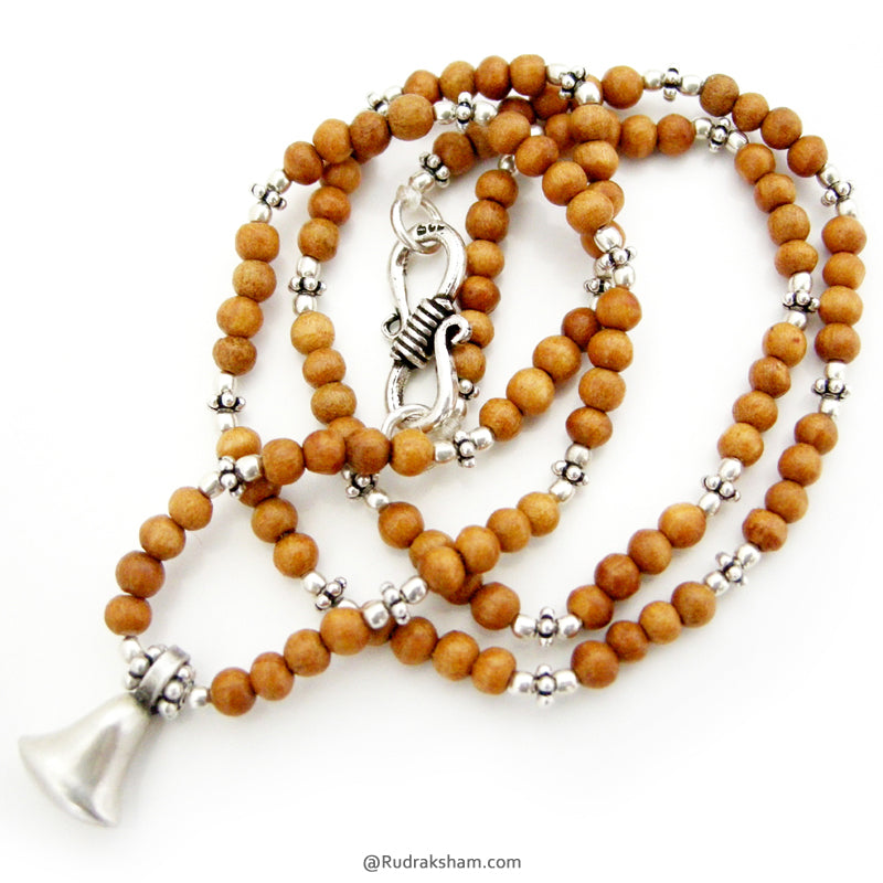  3mm White Sandalwood Silver Necklace