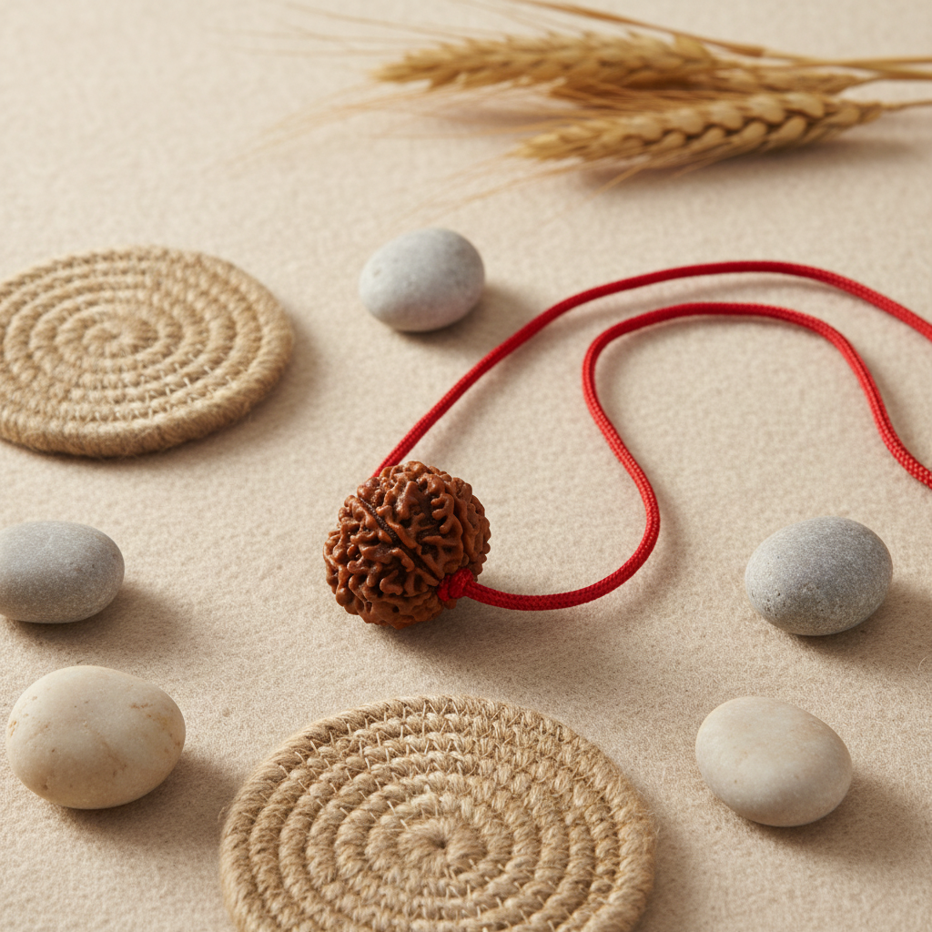 9 Mukhi Nepali Rudraksha, Nau Mukhi - Protection, Courage & Obstacle Removal Medium In Thread
