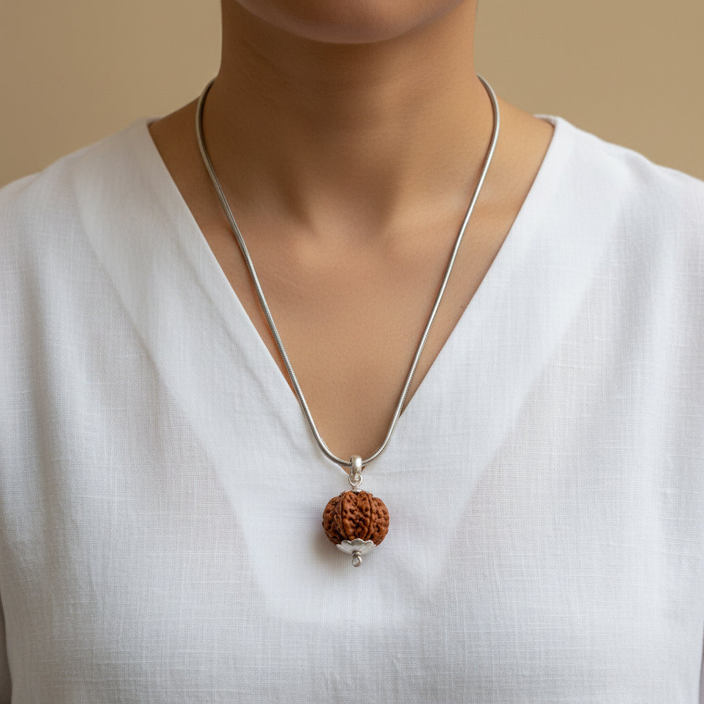 17 Mukhi Rudraksha Bead | Seventeen Mukhi Rare Natural Energised Spiritual Bead from Nepal St. Steel Chain