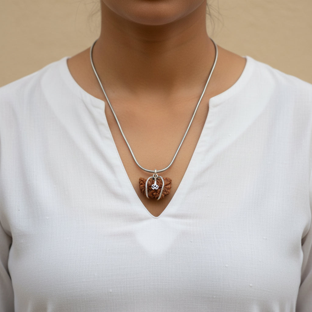 1 Mukhi Rudraksha Kaju Dana (Indian Origin) – Ultimate Consciousness & Leadership Large St. Steel Chain