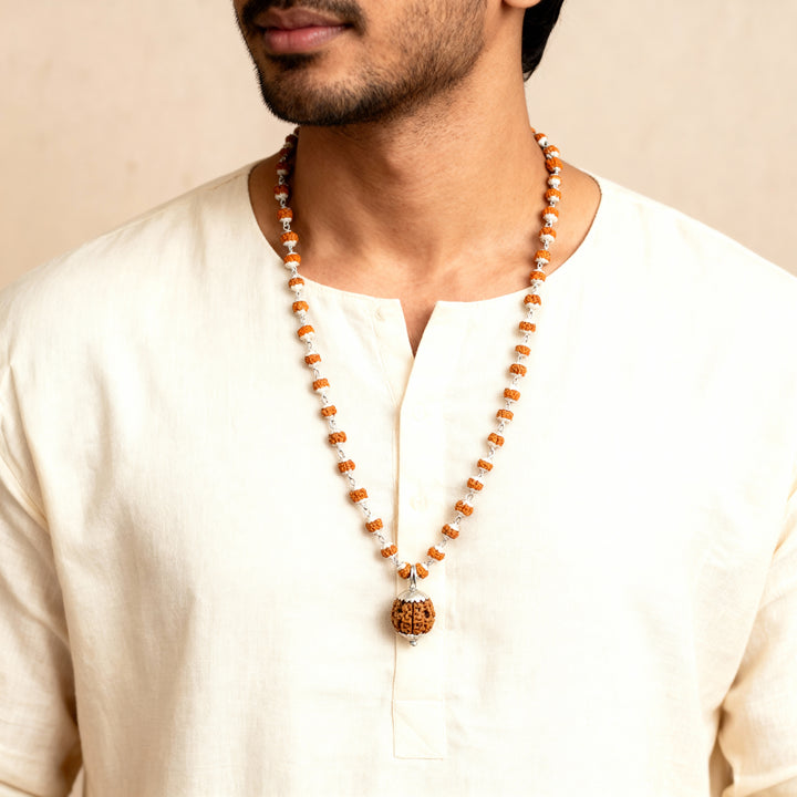 6 Mukhi Rudraksha Bead from Nepal, Six Mukhi Faced Spiritual Rudraksha Bead Rudraksha Mala