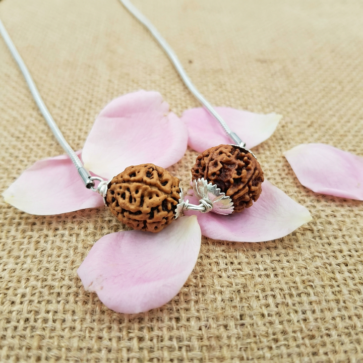 Aries (Mesh) Wealth & Vitality Bundle - 3 & 5 Mukhi Rudraksha Medium St. Steel Chain