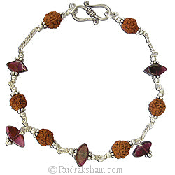  Rudraksha - Garnet Bracelet