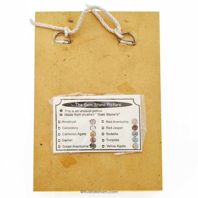 Ganesha Gemstone Paintings | Rajasthani Gem Stone Picture with Wooden Frame | Ganapati, Vinayaka, Vighneswara