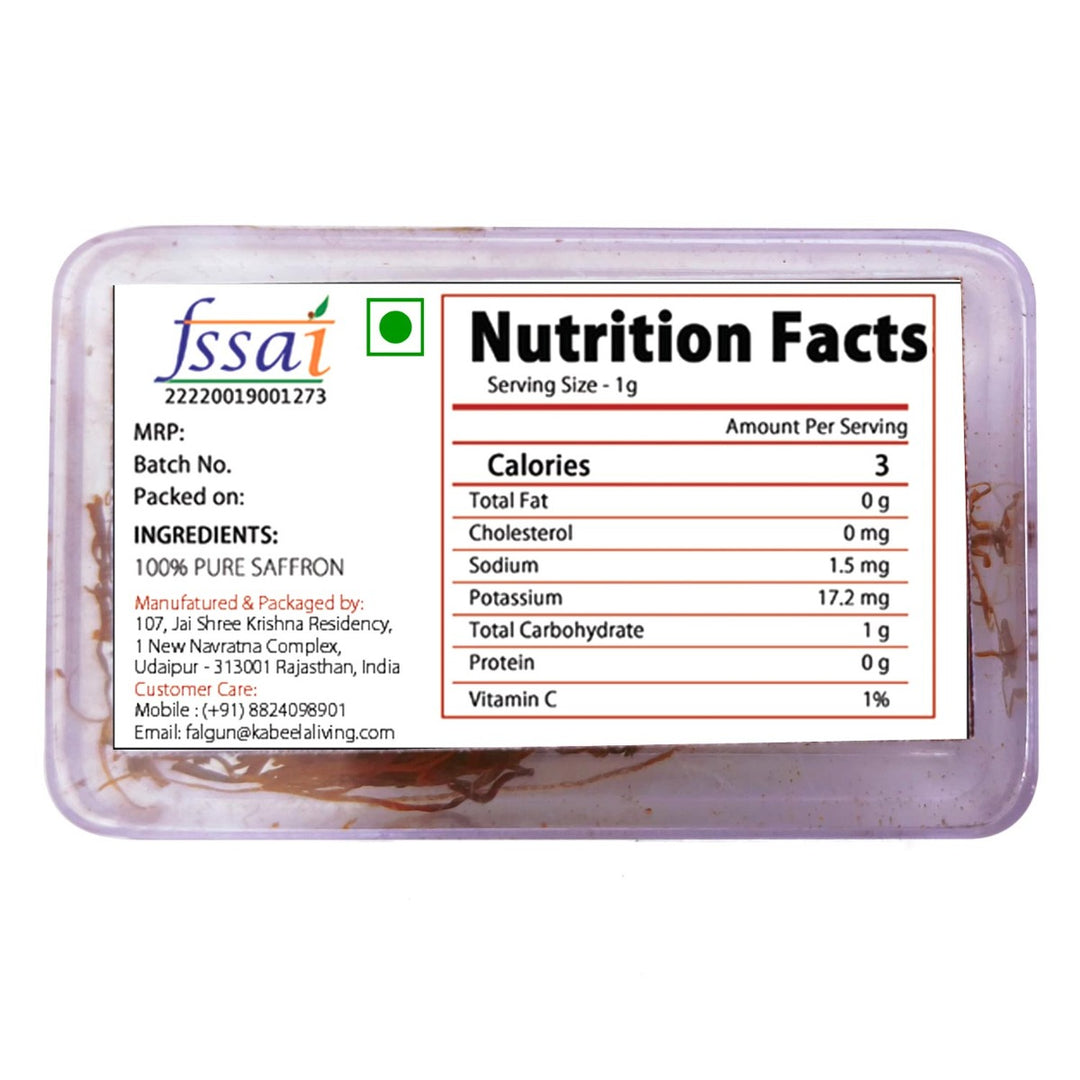 Kabeela Living Kashmiri Guchhi Saffron | Kashmir Kesar 1 Gram
