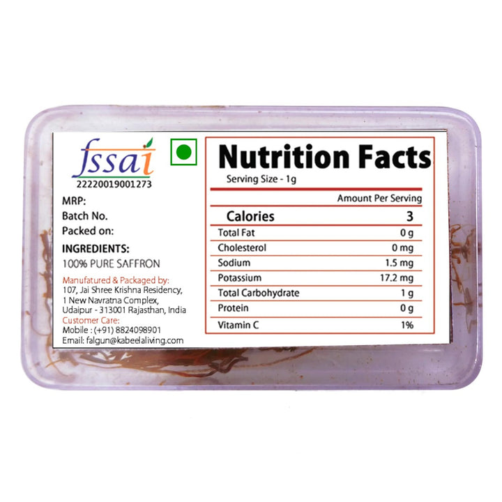 Kabeela Living Kashmiri Guchhi Saffron | Kashmir Kesar 1 Gram