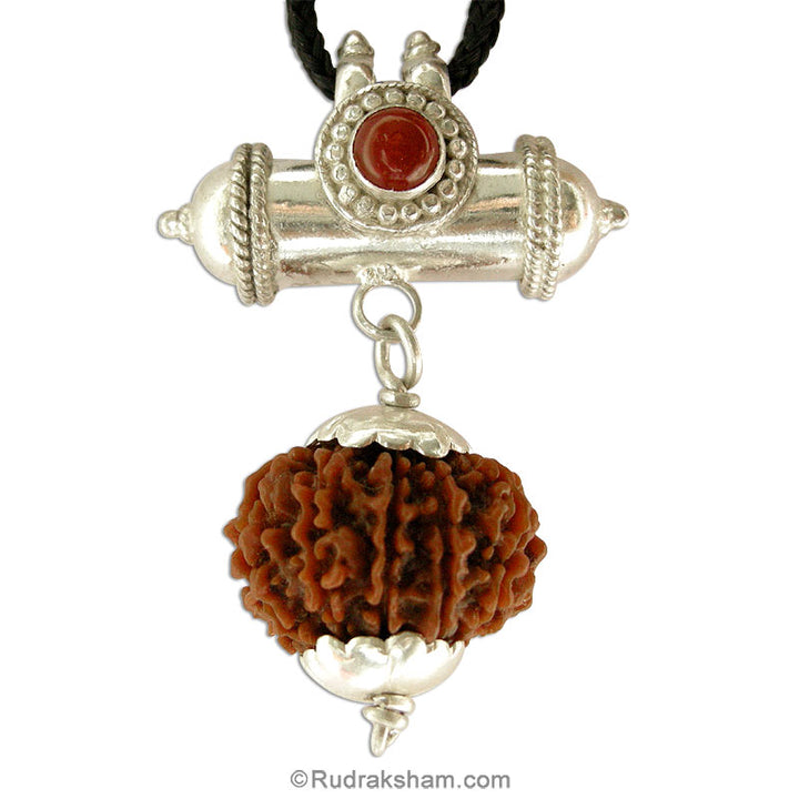 Hanumat Kavach With Black Chirmi Beads & 11 Mukhi Yantra on Bhoj Patra