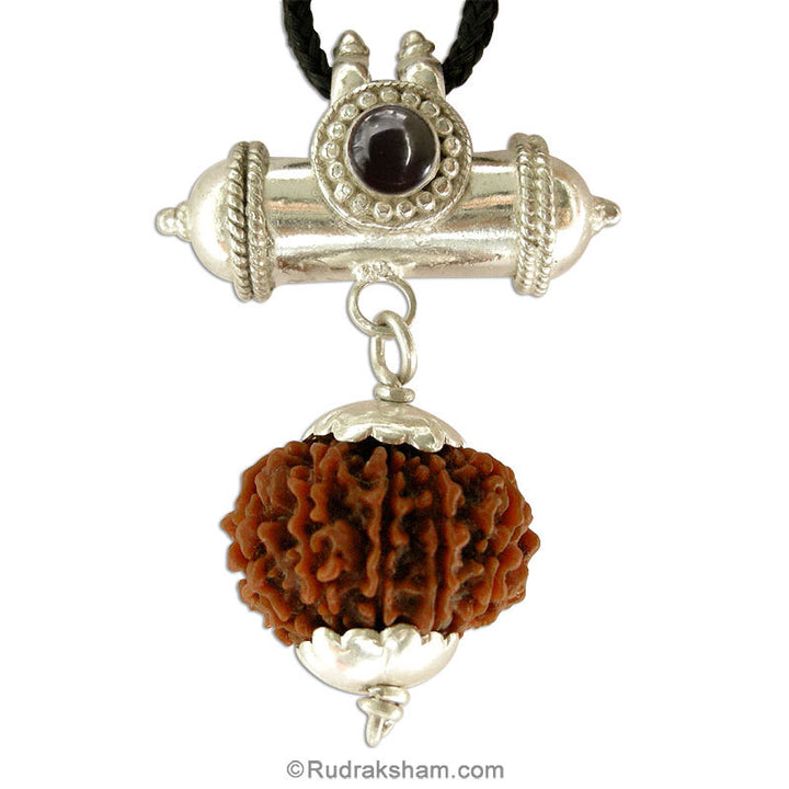  Protective Talisman to remove Vashikaran and Black magic with Nepal 11 Mukhi Rudraksha Silver Pendant