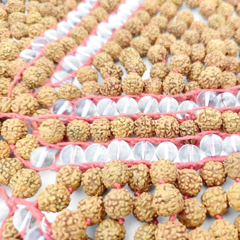 Rudraksha Sphatik Hat | Rudraksha Sphatik / Crystal Meditation Cap | Rudraksha Quartz Beads Cap | Rudraksha Crystal / Quartz Topi