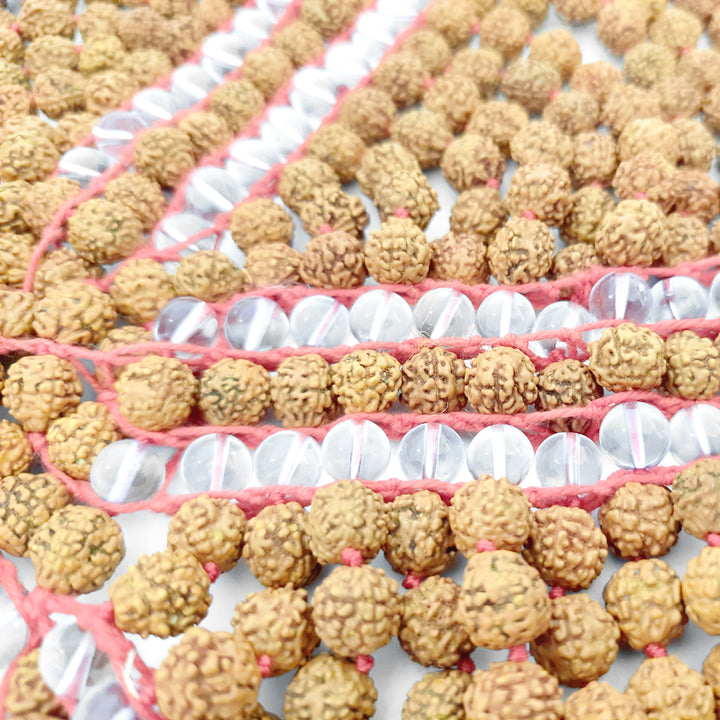 Rudraksha Sphatik Hat | Rudraksha Sphatik / Crystal Meditation Cap | Rudraksha Quartz Beads Cap | Rudraksha Crystal / Quartz Topi